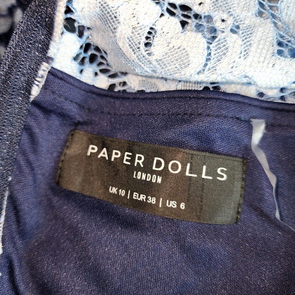 PAPER DOLLS London sz 6 Paper Dolls two tone contrast lace pencil dress - Picture 6 of 6